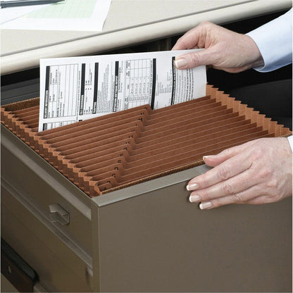 Smead Letter Recycled Expanding File - 8 1/2" x 11" - 7/8" Expansion - 21 Pocket - Redrope - Tear Resistant Gusset - 30%