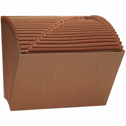 Smead Letter Recycled Expanding File - 8 1/2" x 11" - 7/8" Expansion - 21 Pocket - Redrope - Tear Resistant Gusset - 30%