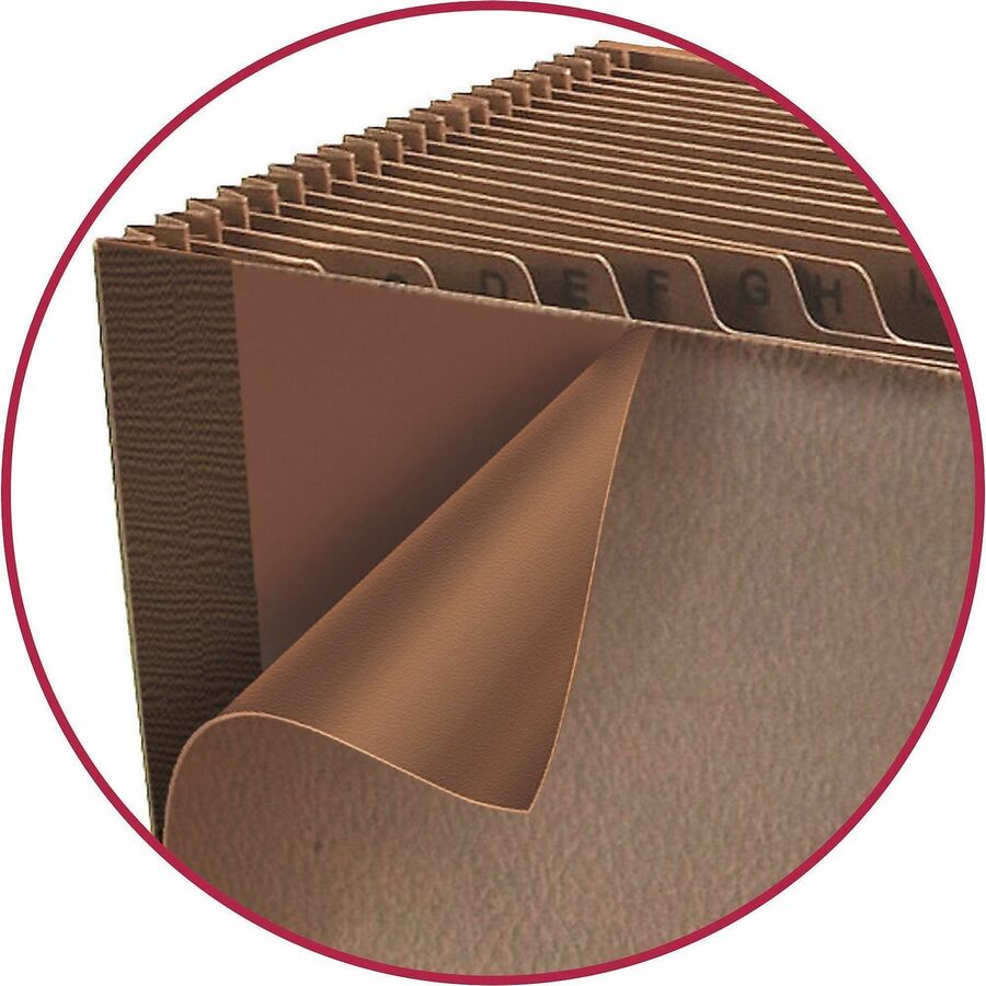 Smead TUFF Legal Recycled Expanding File - 8 1/2" x 14" - 7/8" Expansion - 21 Pocket - Redrope - Tear Resistant, Reinfor