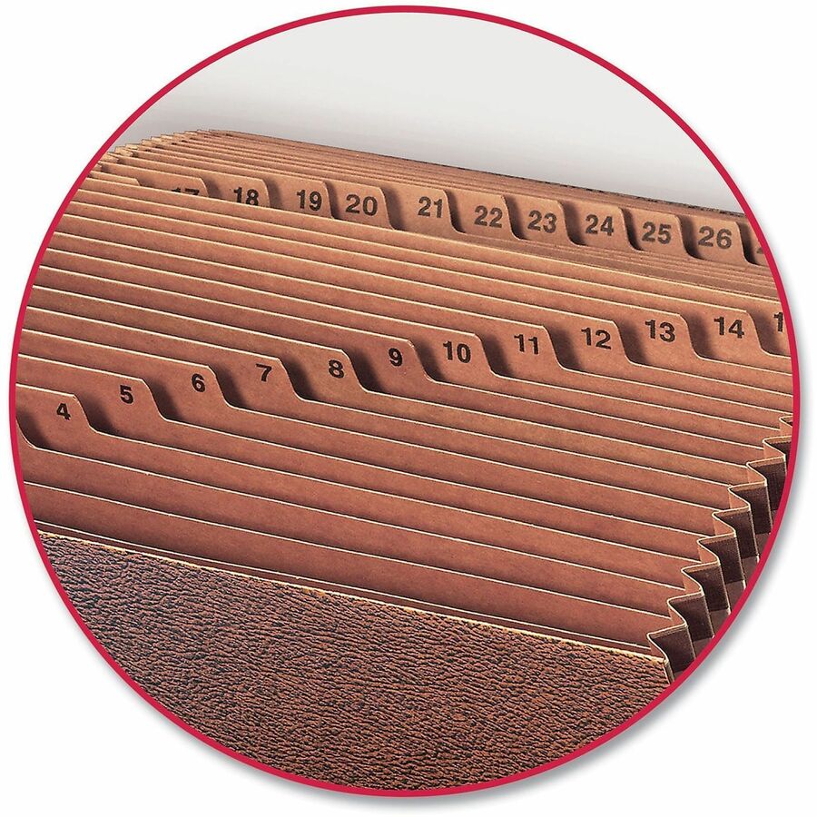 Smead Legal Recycled Expanding File - 8 1/2" x 14" - 7/8" Expansion - 31 Pocket - Redrope - Reinforced Gusset - 30% Recy
