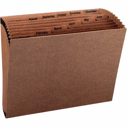 Smead Letter Recycled Expanding File - 8 1/2" x 11" - 7/8" Expansion - 12 Pocket - Redrope - Tear Resistant, Reinforced 