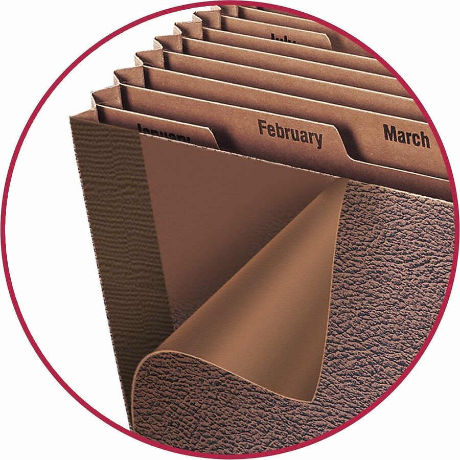 Smead TUFF Legal Recycled Expanding File - 8 1/2" x 14" - 7/8" Expansion - 12 Pocket - Redrope - Tear Resistant, Reinfor