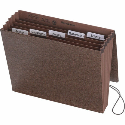 Smead 1/5 Tab Cut Letter Recycled Expanding File - 8 1/2" x 11" - 5 1/4" Expansion - 6 Pocket - Top Tab Location - Assor