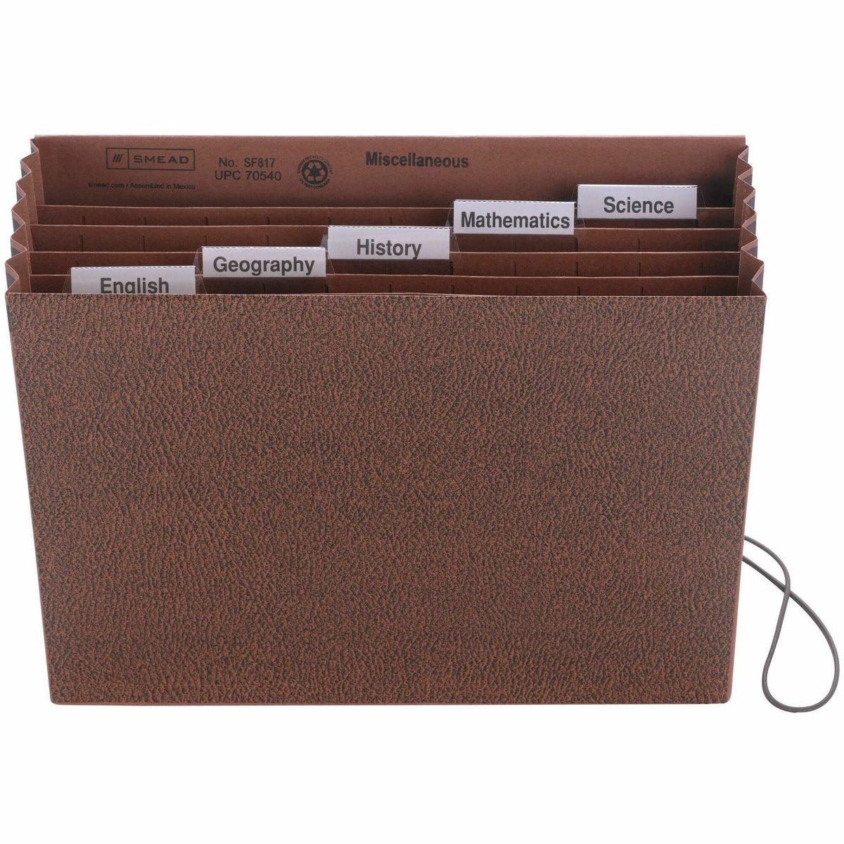 Smead 1/5 Tab Cut Letter Recycled Expanding File - 8 1/2" x 11" - 5 1/4" Expansion - 6 Pocket - Top Tab Location - Assor