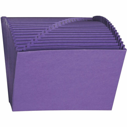 Smead Letter Recycled Expanding File - 8 1/2" x 11" - 7/8" Expansion - 21 Pocket - 2 Plys - Purple - Reinforced Gusset -