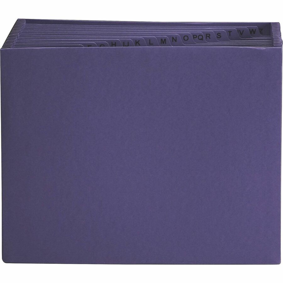 Smead Letter Recycled Expanding File - 8 1/2" x 11" - 7/8" Expansion - 21 Pocket - 2 Plys - Purple - Reinforced Gusset -