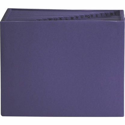 Smead Letter Recycled Expanding File - 8 1/2" x 11" - 7/8" Expansion - 21 Pocket - 2 Plys - Purple - Reinforced Gusset -