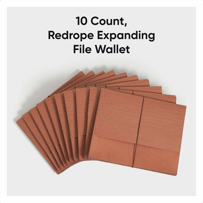 Smead Letter Recycled File Wallet - 8 1/2" x 11" - 3 1/2" Expansion - Redrope - Reinforced Gusset, Elastic Closure, Flap