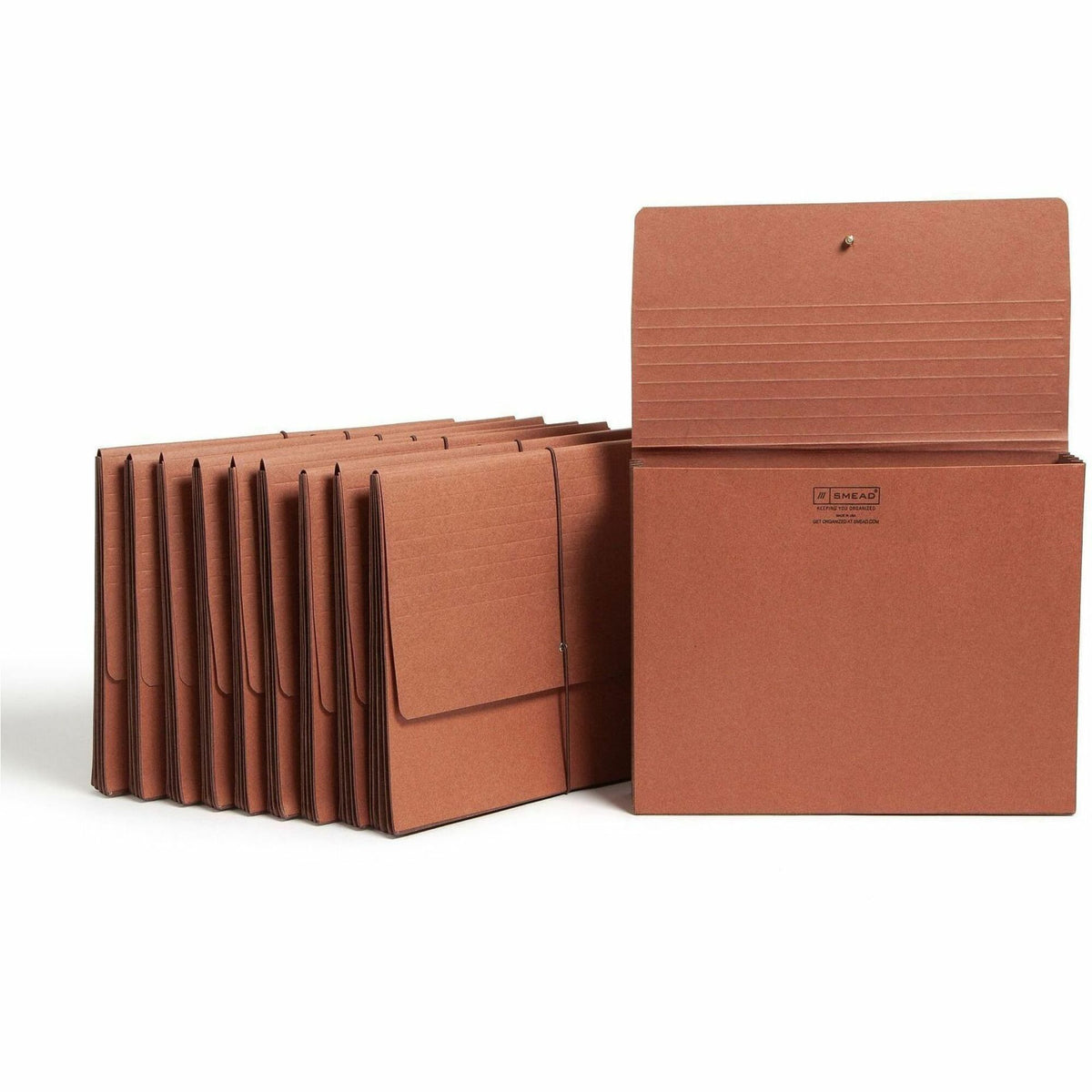 Smead Letter Recycled File Wallet - 8 1/2" x 11" - 3 1/2" Expansion - Redrope - Reinforced Gusset, Elastic Closure, Flap