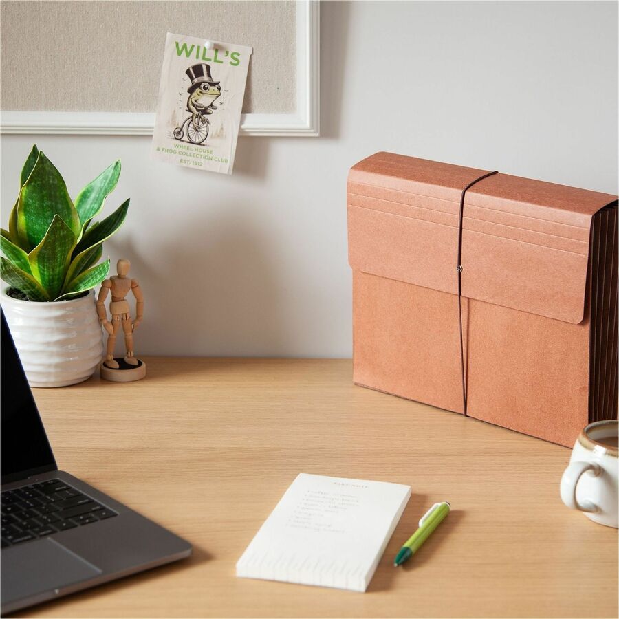 Smead Letter Recycled File Wallet - 8 1/2" x 11" - 3 1/2" Expansion - Redrope - Reinforced Gusset, Elastic Closure, Flap