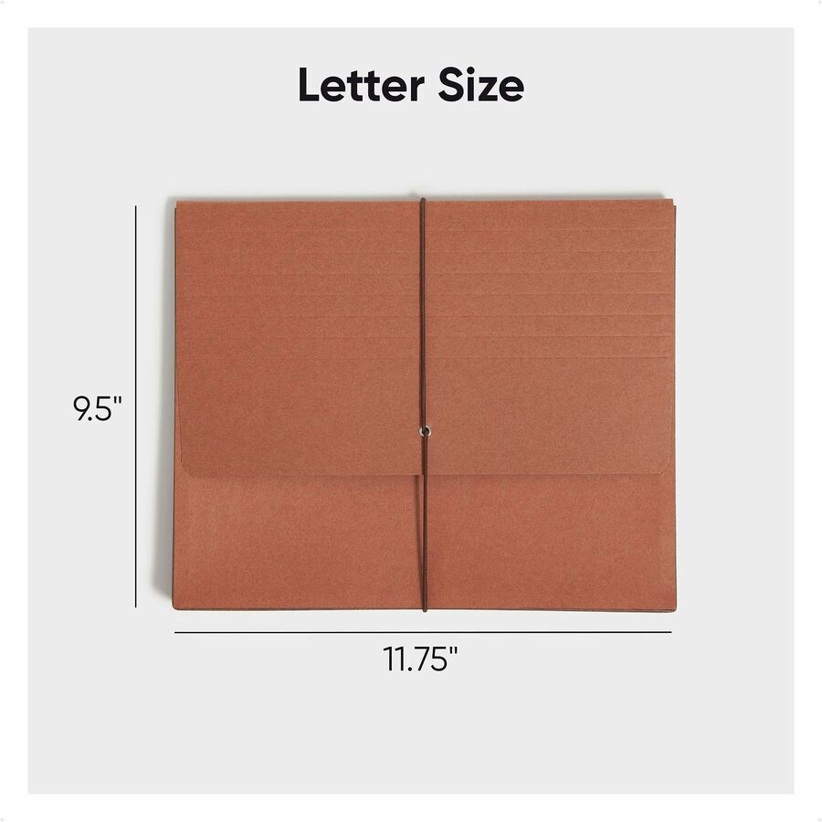 Smead Letter Recycled File Wallet - 8 1/2" x 11" - 3 1/2" Expansion - Redrope - Reinforced Gusset, Elastic Closure, Flap