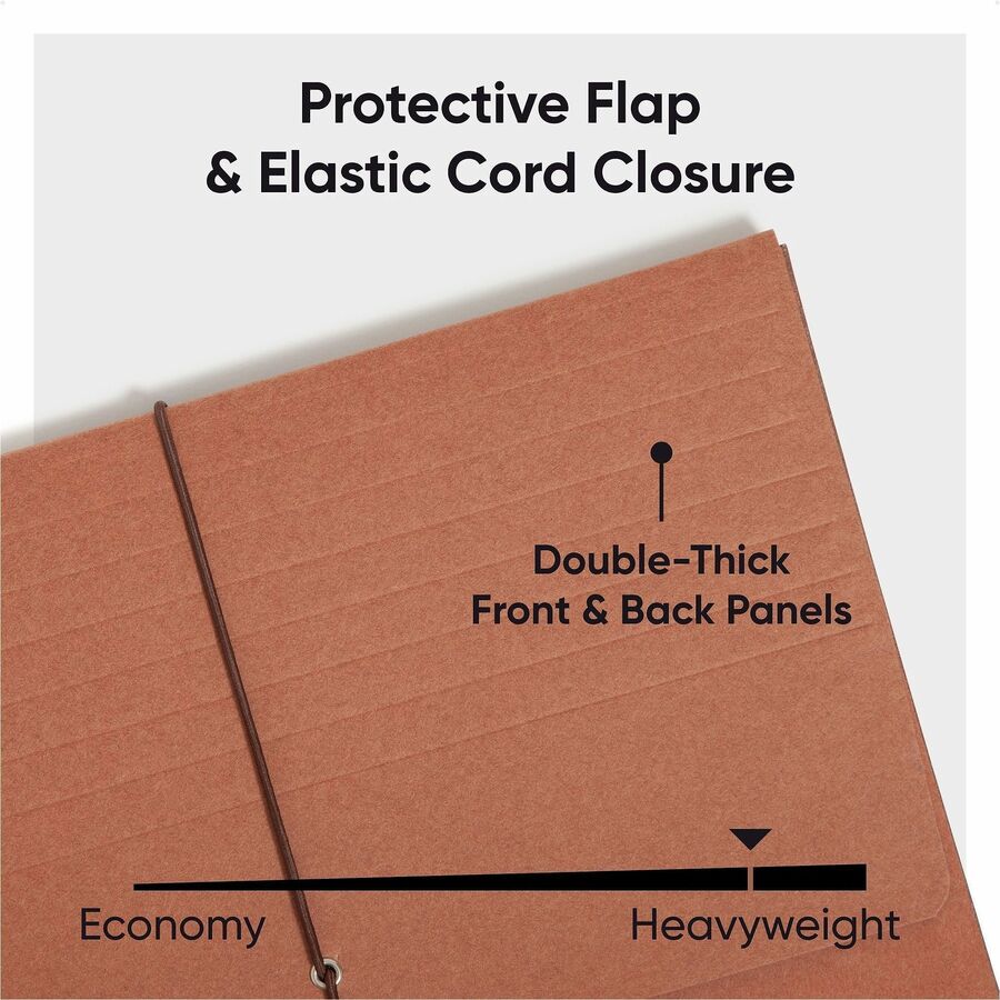 Smead Letter Recycled File Wallet - 8 1/2" x 11" - 3 1/2" Expansion - Redrope - Reinforced Gusset, Elastic Closure, Flap