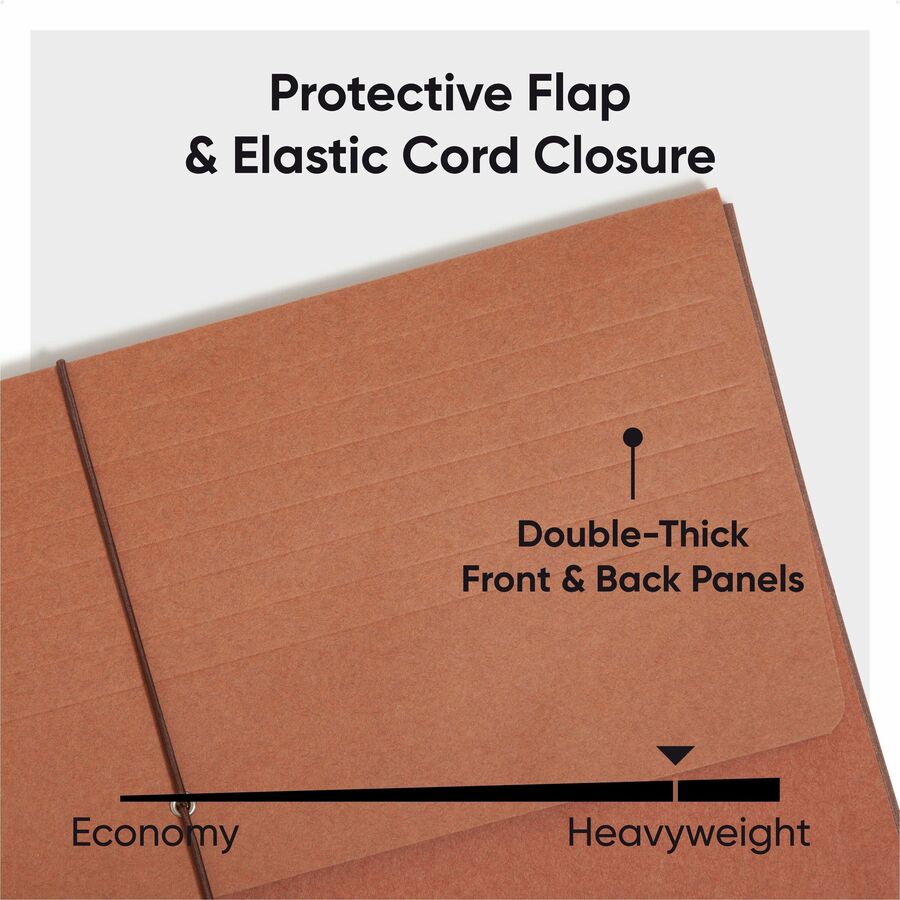 Smead Legal Recycled File Wallet - 8 1/2" x 14" - 5 1/4" Expansion - Redrope - Elastic Closure Flap, Tear Resistant Guss