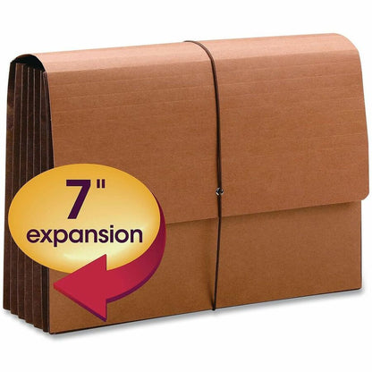 Smead TUFF Letter Recycled File Wallet - 12 3/8" x 10" - 7" Expansion - Top Tab Location - Redrope - Redrope - 5 / Box