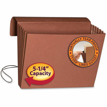 Smead Letter Recycled File Wallet - 8 1/2" x 11" - 5 1/4" Expansion - Top Tab Location - Redrope - 2 / Carton