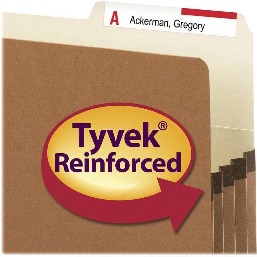 Smead 2/5 Tab Cut Letter Recycled File Pocket - 8 1/2" x 11" - 1 3/4" Expansion - Top Tab Location - Right Tab Position 