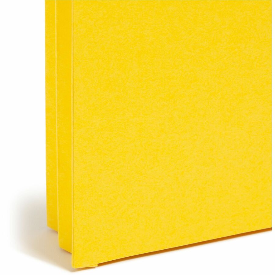 Smead Straight Tab Cut Letter Recycled File Pocket - 8 1/2" x 11" - 1 3/4" Expansion - Top Tab Location - 9 pt. - Yellow