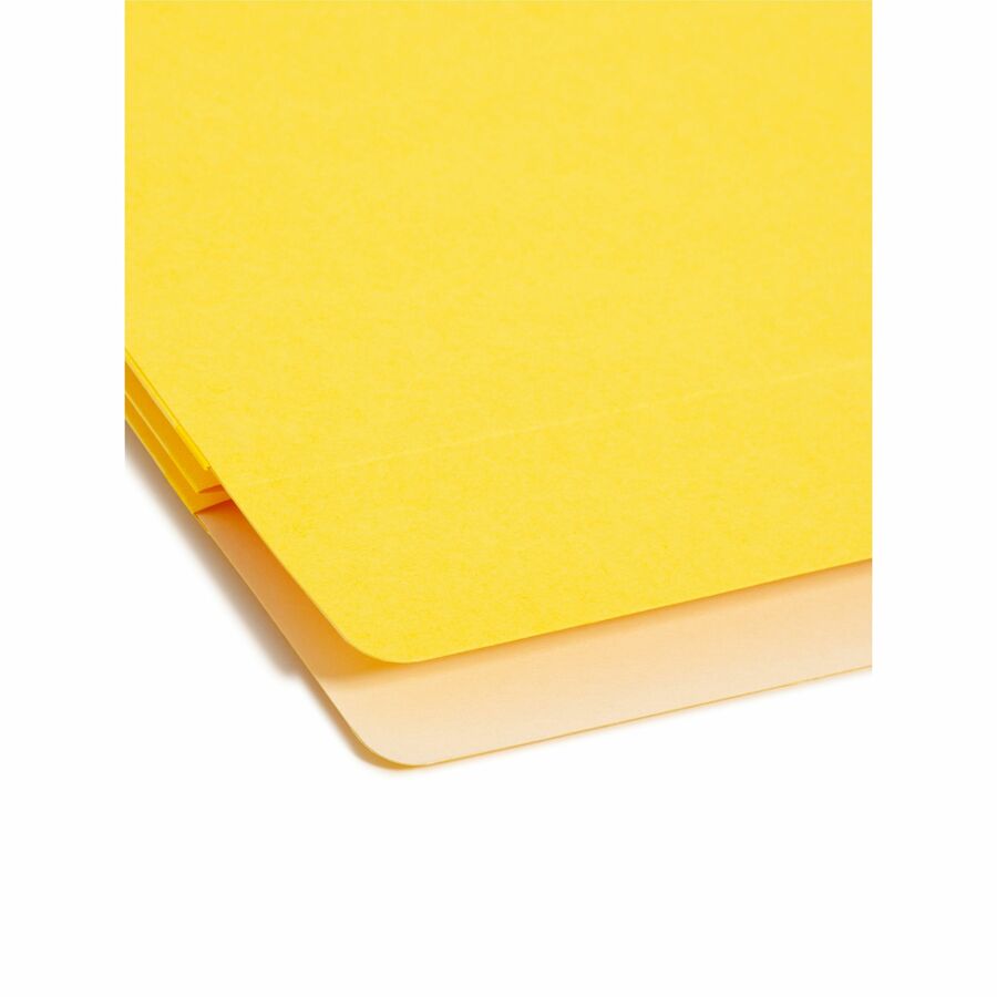 Smead Straight Tab Cut Letter Recycled File Pocket - 8 1/2" x 11" - 1 3/4" Expansion - Top Tab Location - 9 pt. - Yellow