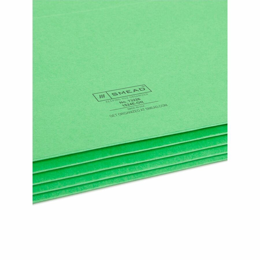 Smead Straight Tab Cut Letter Recycled File Pocket - 8 1/2" x 11" - 3 1/2" Expansion - Top Tab Location - 9 pt. - Card S