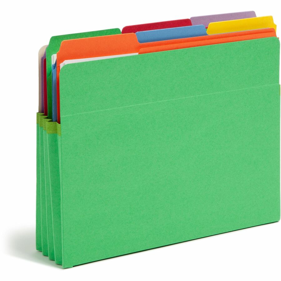 Smead Straight Tab Cut Letter Recycled File Pocket - 8 1/2" x 11" - 3 1/2" Expansion - Top Tab Location - 9 pt. - Card S