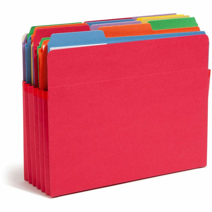 Smead Straight Tab Cut Letter Recycled File Pocket - 8 1/2" x 11" - 5 1/4" Expansion - Top Tab Location - Red - Tear Res