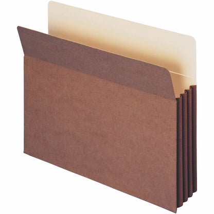 Smead TUFF Straight Tab Cut Letter Recycled File Pocket - 8 1/2" x 11" - 3 1/2" Expansion - 11 pt. - Redrope - 10 / Box