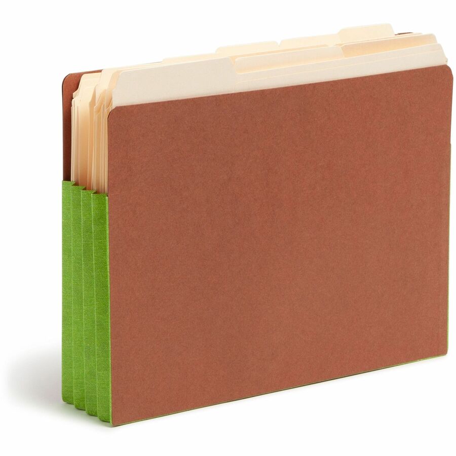 Smead TUFF Pocket Straight Tab Cut Letter Recycled File Pocket - 8 1/2" x 11" - 3 1/2" Expansion - 1 Pocket - Top Tab Lo