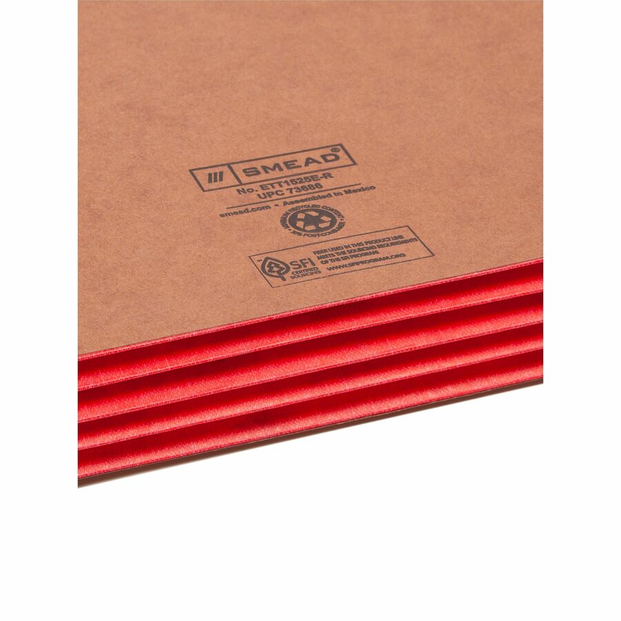 Smead TUFF Pocket Straight Tab Cut Letter Recycled File Pocket - 8 1/2" x 11" - 3 1/2" Expansion - 1 Pocket - Top Tab Lo
