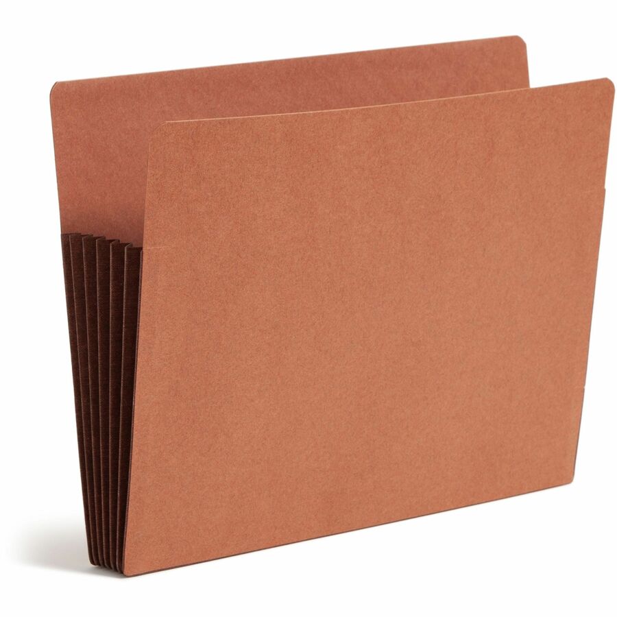 Smead Straight Tab Cut Letter Recycled File Pocket - 8 1/2" x 11" - 5 1/4" Expansion - 12.5 pt. - 2 Plys - Dark Brown - 