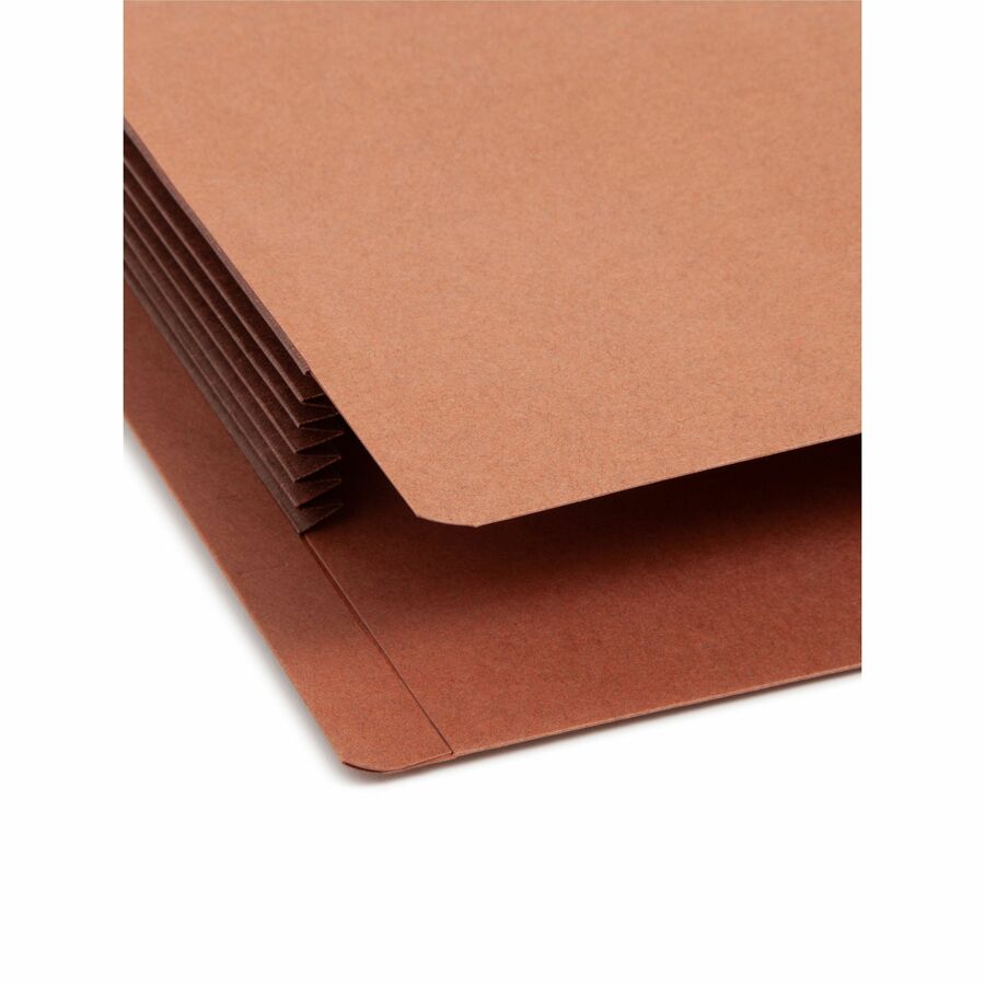 Smead Straight Tab Cut Letter Recycled File Pocket - 8 1/2" x 11" - 5 1/4" Expansion - 12.5 pt. - 2 Plys - Dark Brown - 