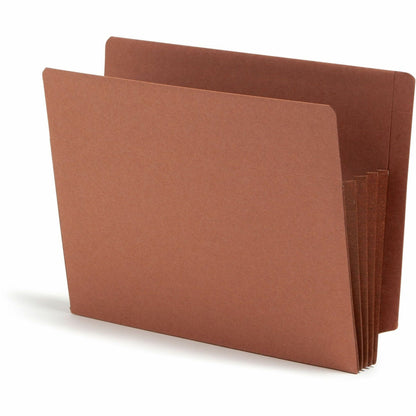 Smead TUFF Straight Tab Cut Letter Recycled File Pocket - 8 1/2" x 11" - 3 1/2" Expansion - 2 Plys - Redrope - 10 / Box