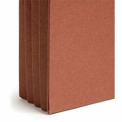 Smead TUFF Straight Tab Cut Letter Recycled File Pocket - 8 1/2" x 11" - 3 1/2" Expansion - 2 Plys - Redrope - 10 / Box