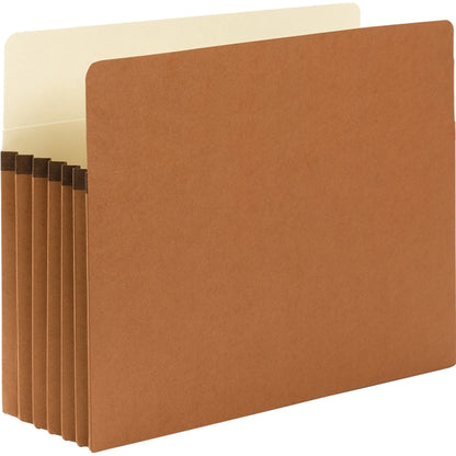 Smead Straight Tab Cut Letter Recycled File Pocket - 8 1/2" x 11" - 5 1/4" Expansion - Top Tab Location - 12.5 pt. - Red