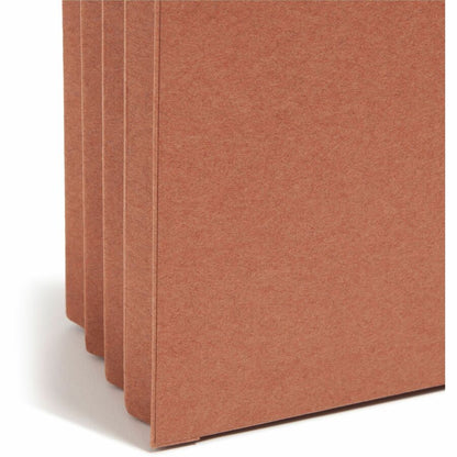 Smead 2/5 Tab Cut Legal Recycled File Pocket - 8 1/2" x 14" - 3 1/2" Expansion - Right Tab Position - 9 pt. - Redrope - 