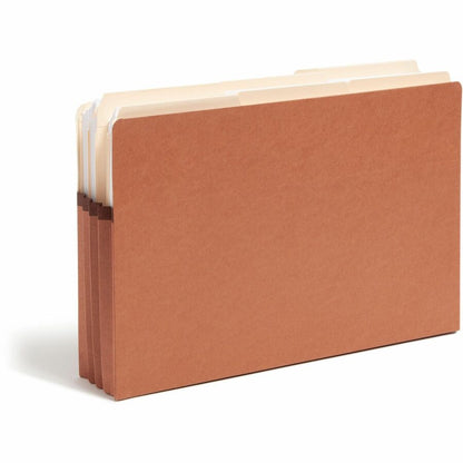 Smead 2/5 Tab Cut Legal Recycled File Pocket - 8 1/2" x 14" - 3 1/2" Expansion - Right Tab Position - 9 pt. - Redrope - 