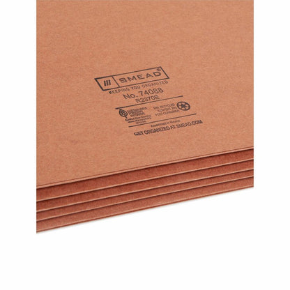 Smead 2/5 Tab Cut Legal Recycled File Pocket - 8 1/2" x 14" - 3 1/2" Expansion - Right Tab Position - 9 pt. - Redrope - 