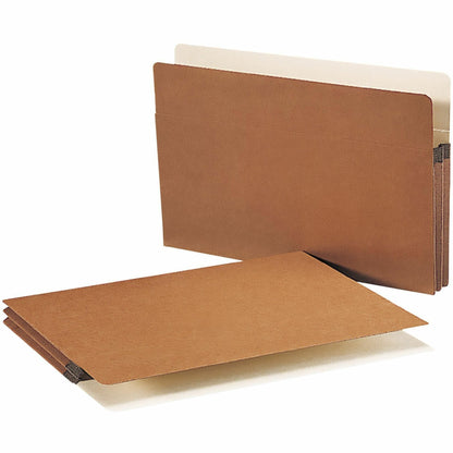 Smead Straight Tab Cut Legal Recycled File Pocket - 8 1/2" x 14" - 1 3/4" Expansion - 12.5 pt. - Redrope - 50 / Box