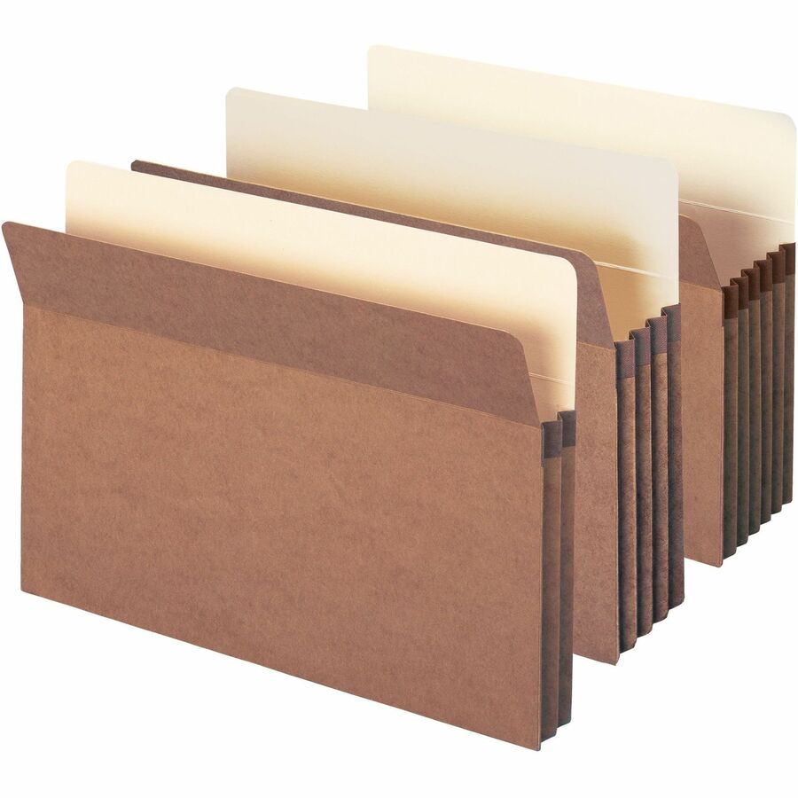 Smead Straight Tab Cut Legal Recycled File Pocket - 8 1/2" x 14" - 3 1/2" Expansion - 12.5 pt. - Redrope - 50 / Box