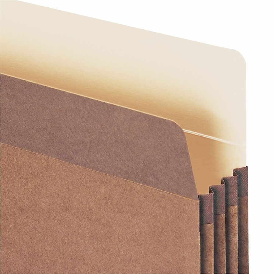 Smead Straight Tab Cut Legal Recycled File Pocket - 8 1/2" x 14" - 3 1/2" Expansion - 12.5 pt. - Redrope - 50 / Box