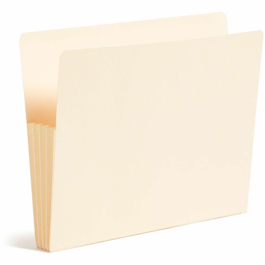 Smead Straight Tab Cut Letter Recycled File Pocket - 8 1/2" x 11" - 3 1/2" Expansion - 2 Plys - Manila - Embossed - 10% 
