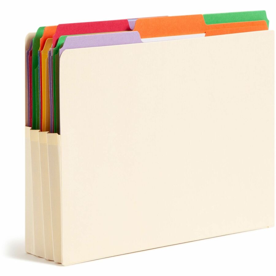 Smead Straight Tab Cut Letter Recycled File Pocket - 8 1/2" x 11" - 3 1/2" Expansion - 2 Plys - Manila - Embossed - 10% 