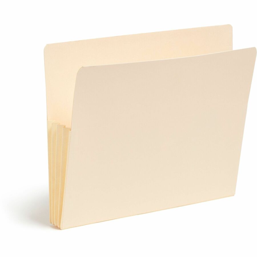 Smead Straight Tab Cut Letter Recycled File Pocket - 8 1/2" x 11" - 3 1/2" Expansion - 2 Plys - Manila Paper - Manila - 