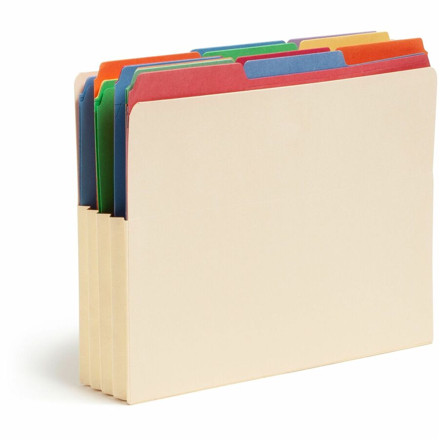 Smead Straight Tab Cut Letter Recycled File Pocket - 8 1/2" x 11" - 3 1/2" Expansion - 2 Plys - Manila Paper - Manila - 