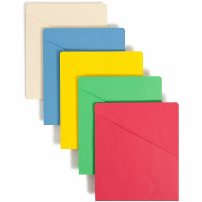 Smead Letter Recycled File Jacket - 8 1/2" x 11" - 11 pt. - Manila, Blue, Green, Red, Yellow - 10% Recycled - 25 / Pack