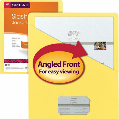 Smead Letter Recycled File Jacket - 8 1/2" x 11" - 11 pt. - Yellow - 10% Recycled - 25 / Pack