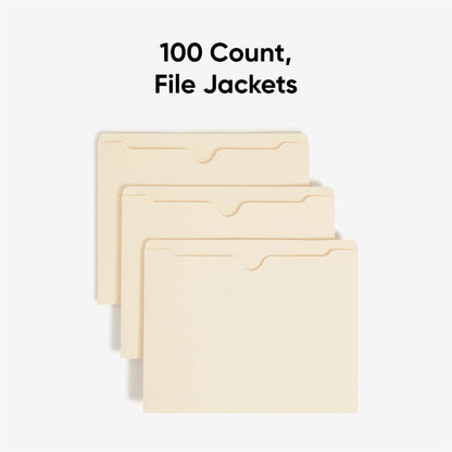 Smead Straight Tab Cut Letter Recycled File Jacket - 8 1/2" x 11" - 11 pt. - 2 Plys - Manila - Reinforced, Slip Resistan