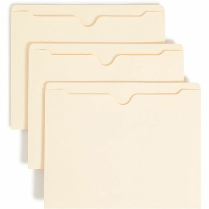 Smead Straight Tab Cut Letter Recycled File Jacket - 8 1/2" x 11" - 11 pt. - 2 Plys - Manila - Reinforced, Slip Resistan