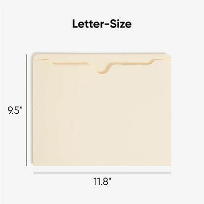 Smead Straight Tab Cut Letter Recycled File Jacket - 8 1/2" x 11" - 11 pt. - 2 Plys - Manila - Reinforced, Slip Resistan