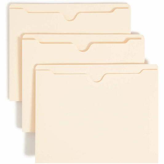 Smead Straight Tab Cut Letter Recycled File Jacket - 8 1/2" x 11" - 1" Expansion - 11 pt. - 2 Plys - Manila - Reinforced