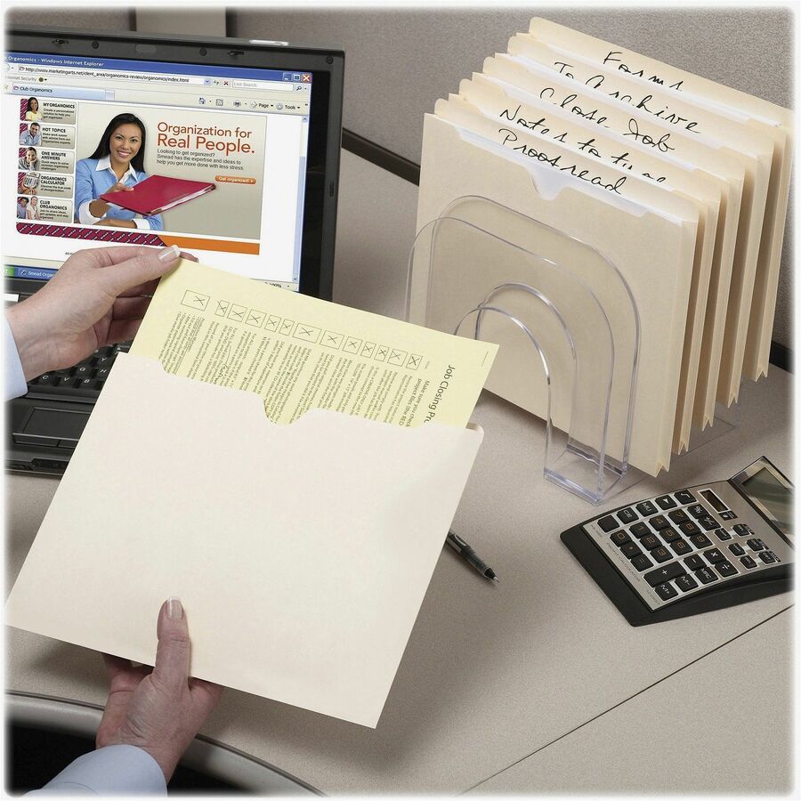Smead Straight Tab Cut Letter Recycled File Jacket - 8 1/2" x 11" - 1 1/2" Expansion - 11 pt. - 2 Plys - Manila - 50 / B